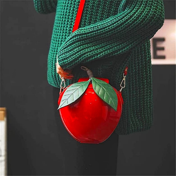 Apple crossbody novelty purse ( red and Green available) - Picture 4 of 5